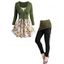 Haut Chiné Fleur Imprimée en Blocs de Couleurs à Taille Haute à Lacets Deux Pièces - multicolor S | US 4