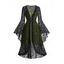 Bat Pattern Mesh Gothic Top and Criss Cross Adjustable Strap Cami Dress Halloween Set - BLACK XXL