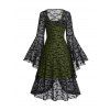 Ensemble de Haut D'Halloween Gothique en Maille à Bretelle Ajustable Croisée - Noir XXL