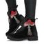 Mushroom Print Lace Up Ankle Boots - Noir EU 43