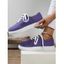 Round Toe Lace Up Flat Casual Canvas Shoes - Pourpre EU 43