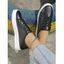 Flower Hollow Out Lace Up Flat Casual Shoes - Noir EU 43