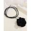 Collier Ras du Cou Gothique Superposé Fleur en Faux Cuir - Noir 