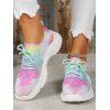 Tie Dye Print Lace Up Slip On Sport Shoes - multicolor EU 38