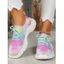 Tie Dye Print Lace Up Slip On Sport Shoes - multicolor EU 38