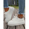 Lace Up Flat Platform Slip On Casual Sport Shoes - Blanc EU 39