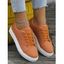 Flower Hollow Out Lace Up Flat Casual Shoes - Orange Foncé EU 43