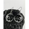 Boucles D'Oreilles Pendantes Au Crochet Gothique en Forme de Crâne et Lune - Argent 