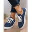 Lace Up Flat Stitching Casual Walking Shoes - Cadetblue EU 42