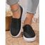 Colorblock Sequined Round Toe Slip On Casual Flat Shoes - Noir EU 39