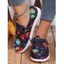 Halloween Colorful Pumpkin Print Lace Up Shoes - Noir EU 36