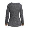 Haut en Tricot Côtelé Croisé Ethnique Géométrique à Lacets Fausse Deux Pièces - Gris XL | US 12