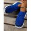 Leopard Print Breathable Lace Up Slip On Sport Shoes - Bleu EU 42