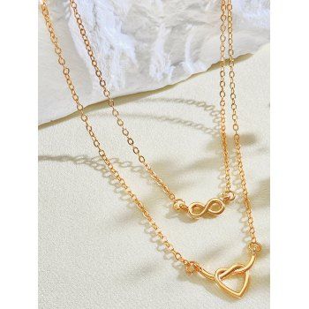 

Heart Shape Layered Alloy Chain Necklace, Golden