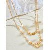 Collier Chaîne Superposé en Forme de Cœur en Alliage - d'or 