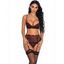 Ensemble de Lingerie Soutien-gorge en Dentelle Transparente et de Jupe à Bretelle Ajustable - Rouge XXL | US 10