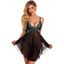 Ensemble de Body Lingerie Fleur Brodée en Dentelle en Maille à Col Plongeant - Vert XXL | US 10