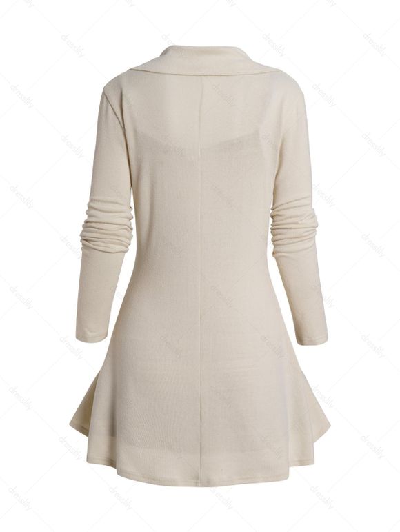 Ensemble de Haut Court Tricoté à Manches Longues à Bretelle Réglable et de Camisole Rayée - café lumière S | US 4