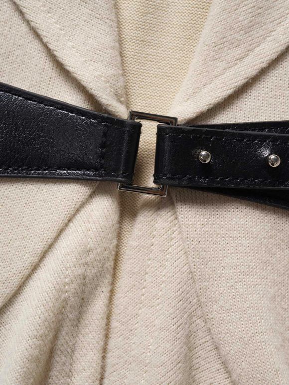 Ensemble de Haut Court Tricoté à Manches Longues à Bretelle Réglable et de Camisole Rayée - café lumière S | US 4