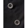 Mini Robe Ceinturée Panneau à Carreaux à Taille Haute avec Bouton - Noir S