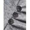 Robe à Capuche Mi-Longue Chinée Asymétrique Tricotée à Manches Longues avec Bouton - Gris XL | US 12