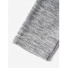 Robe à Capuche Mi-Longue Chinée Asymétrique Tricotée à Manches Longues avec Bouton - Gris XL | US 12