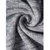 Robe à Capuche Mi-Longue Chinée Asymétrique Tricotée à Manches Longues avec Bouton - Gris XL | US 12