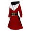 Mini Robe à Capuche de Noël 3D Ceinturée Imprimée à Lacets avec Cordon - Rouge XL | US 10