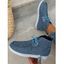 Lace Up Flat Platform Casual Ankle Canvas Shoes - Bleu gris EU 42