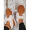 Faux Fur Liner Warm Slip On Flat Snow Shoes - café EU 41