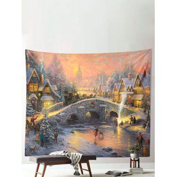 

Christmas Landscape 3D Print Hanging Home Decoration Wall Tapestry, Multicolor b