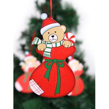 

Cute Cartoon Bear Pattern Christmas Tree Hanging Ornament, Red