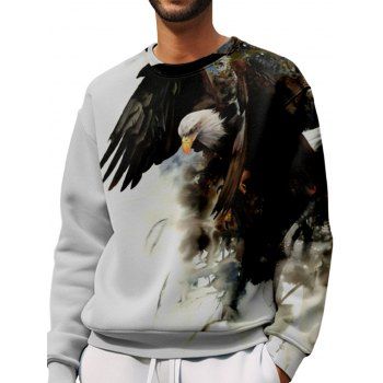 

Eagle 3D Print Sweatshirt Drop Shoulder Round Neck Casual Sweatshirt, Multicolor