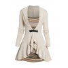 Ensemble de Haut Court Tricoté à Manches Longues à Bretelle Réglable et de Camisole Rayée - café lumière XXL | US 14