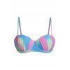 Maillot de Bain Bikini Sirène de Grande Taille et Jupe de Plage à Volants - multicolor A 3XL