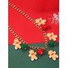 Collier en Chaîne avec Boule Pelucheuse Motif Adorable Bonhomme de Neige de Noël - multicolor 