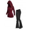 Jean à Capuche Long Noué en Dentelle Insérée à Lacets et Evasée - multicolor S | US 4