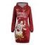 Sweat à Capuche de Noël Long Graphique Slogan Imprimé à Goutte Epaule - Rouge L | US 8-10