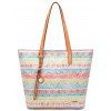 Sac Fourre-tout Géométrique Imprimé Partout avec Grande Capacité Style Bohémien - Orange de Lever du Soleil M