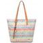 Sac Fourre-tout Géométrique Imprimé Partout avec Grande Capacité Style Bohémien - Orange de Lever du Soleil M