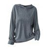 Haut à Capuche Décontracté Tricoté Géométrique en Couleur Unie à Goutte Epaule - Gris XL | US 12