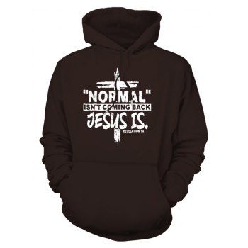 

Fleece Lining Graphic Hoodie Letter Slogan Cross Print Kangaroo Pocket Casual Hoodie, Deep coffee