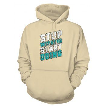 

Fleece Liner Slogan Print Hoodie Kangaroo Pocket Drawstring Casual Hoodie, Light coffee