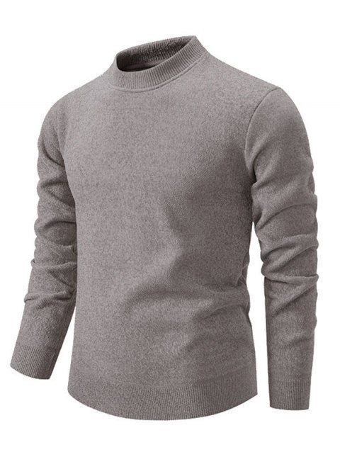 Fluffy Lining Sweater Warm Crew Neck Casual Sweater