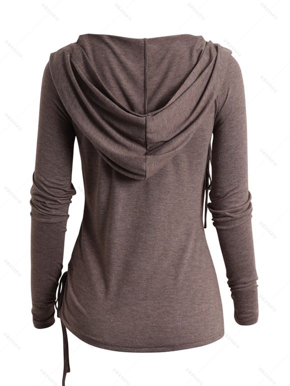 Haut à Capuche Décontracté à Manches Raglan - café XL | US 10