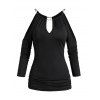 Haut Sanglé Simple à Epaule Dénudée en Couleur à Chaîne - Noir XXL
