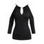 Haut Sanglé Simple à Epaule Dénudée en Couleur à Chaîne - Noir XXL