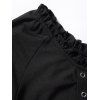 Haut gothique à lacets et volants, couleur unie, manches évasées, style décontracté - Noir XXL