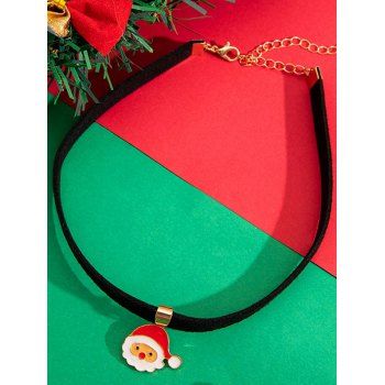 

Christmas Cute Santa Claus Adjustable Choker Necklace, Black