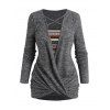 Haut Croisé Tricoté à Motif Tribal - Gris XXL | US 14